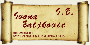 Ivona Baljković vizit kartica